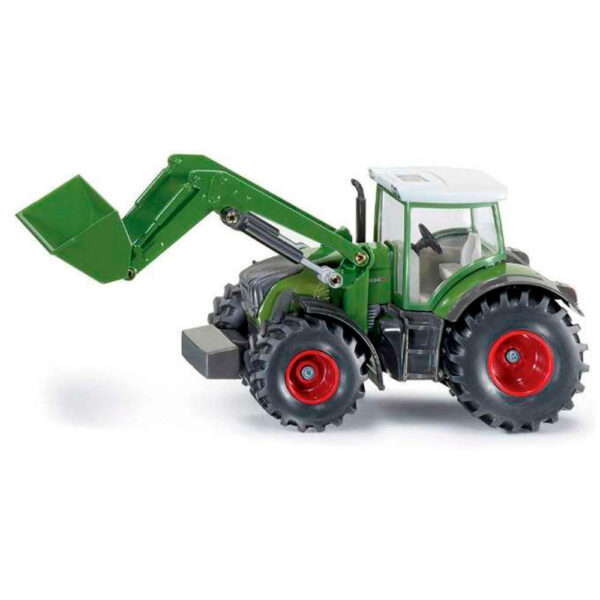 Siku-Traktor-med-loader-og-vogn
