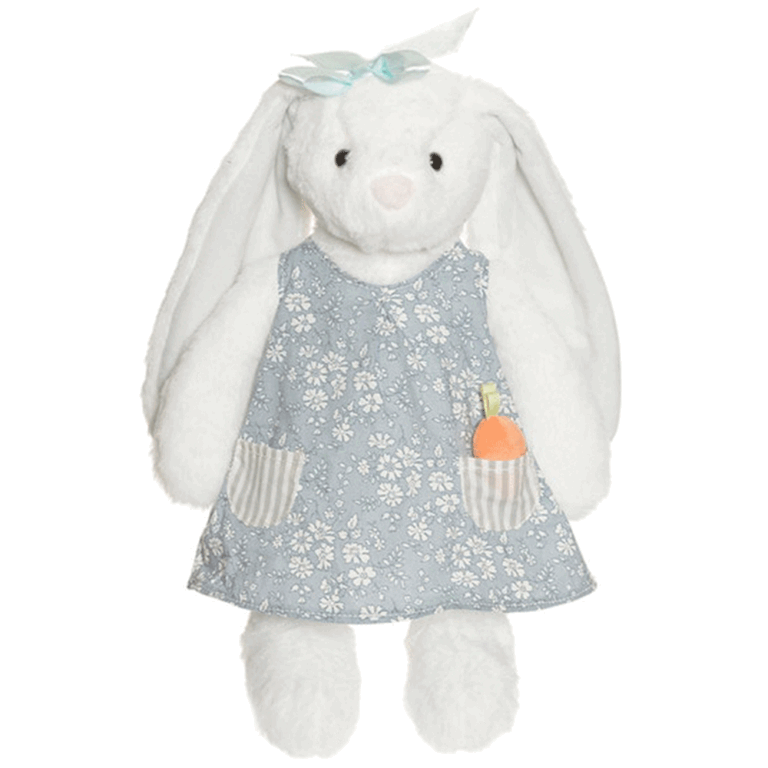 Teddykompaniet-hvid-kanin-blaa-kjole