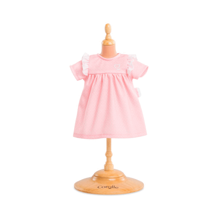 Corolle-kjole-36-cm-pink-prikker